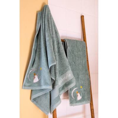 Serviette de bain vert d'eau Pingouin 70x140cm