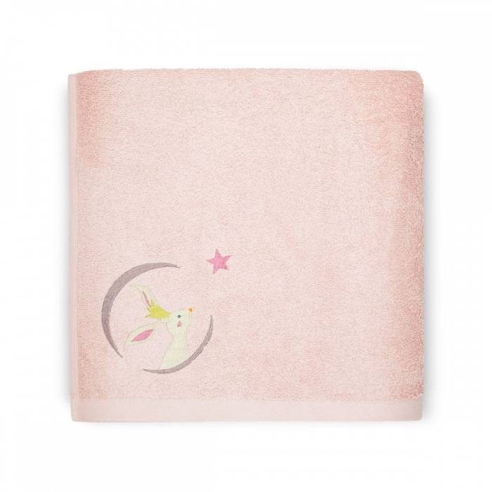 Serviette de bain rose Lapin 70x140cm