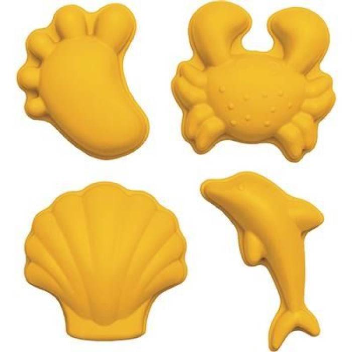Set de 4 moules de plage moutarde