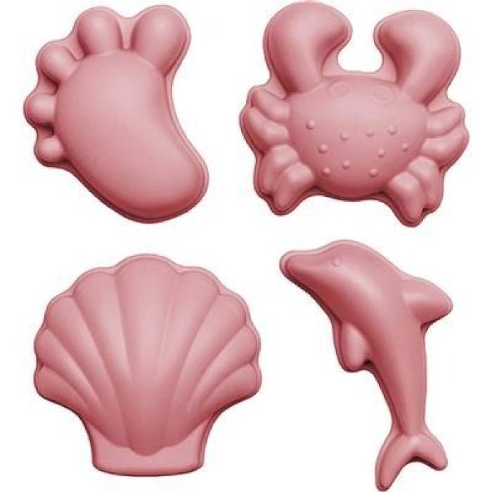 Set de 4 moules de plage vieux rose