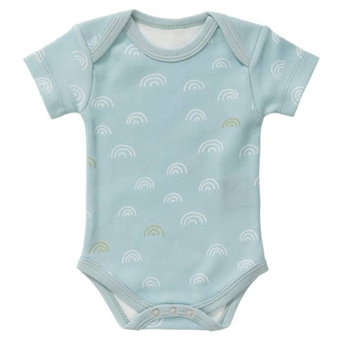 Body bleu manches courtes Arc-en-ciel 6-12 mois - Fresk