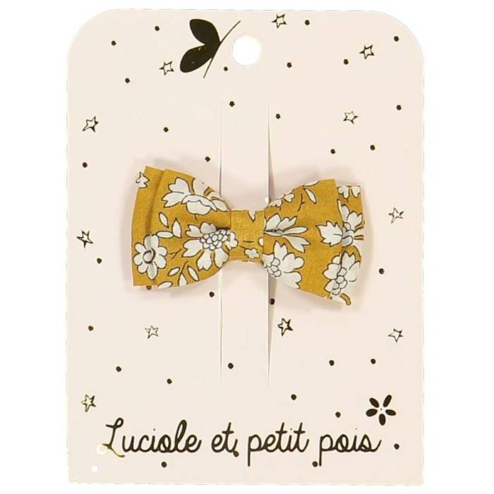 Barrette noeud double Liberty Moutarde