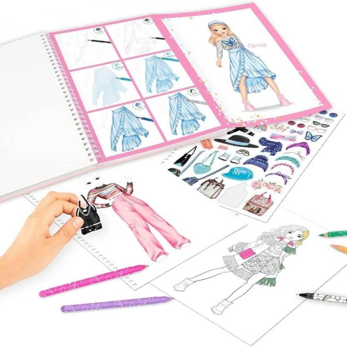 Album coloriage et création TOP Model modèle Colour and Design book