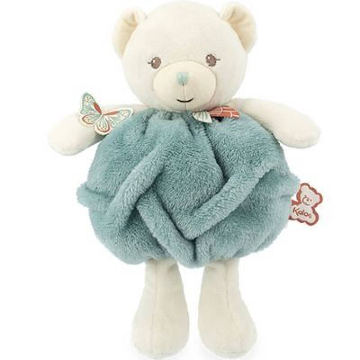 Grande peluche ours vert plume boule d'amour