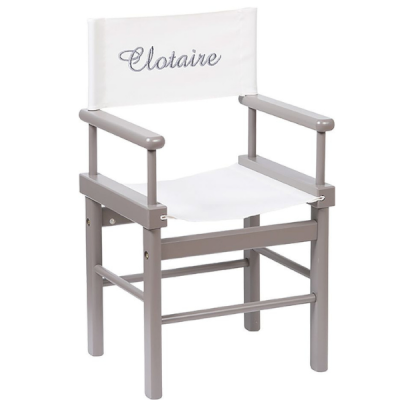 Fauteuil metteur en scène gris personnalisé
