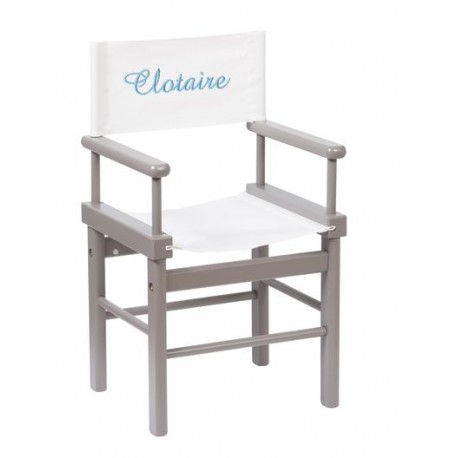 Fauteuil metteur en scène gris personnalisé