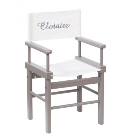 Fauteuil metteur en scène gris personnalisé