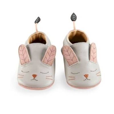 Chaussons Cuir Lapin Gris 6/12 m