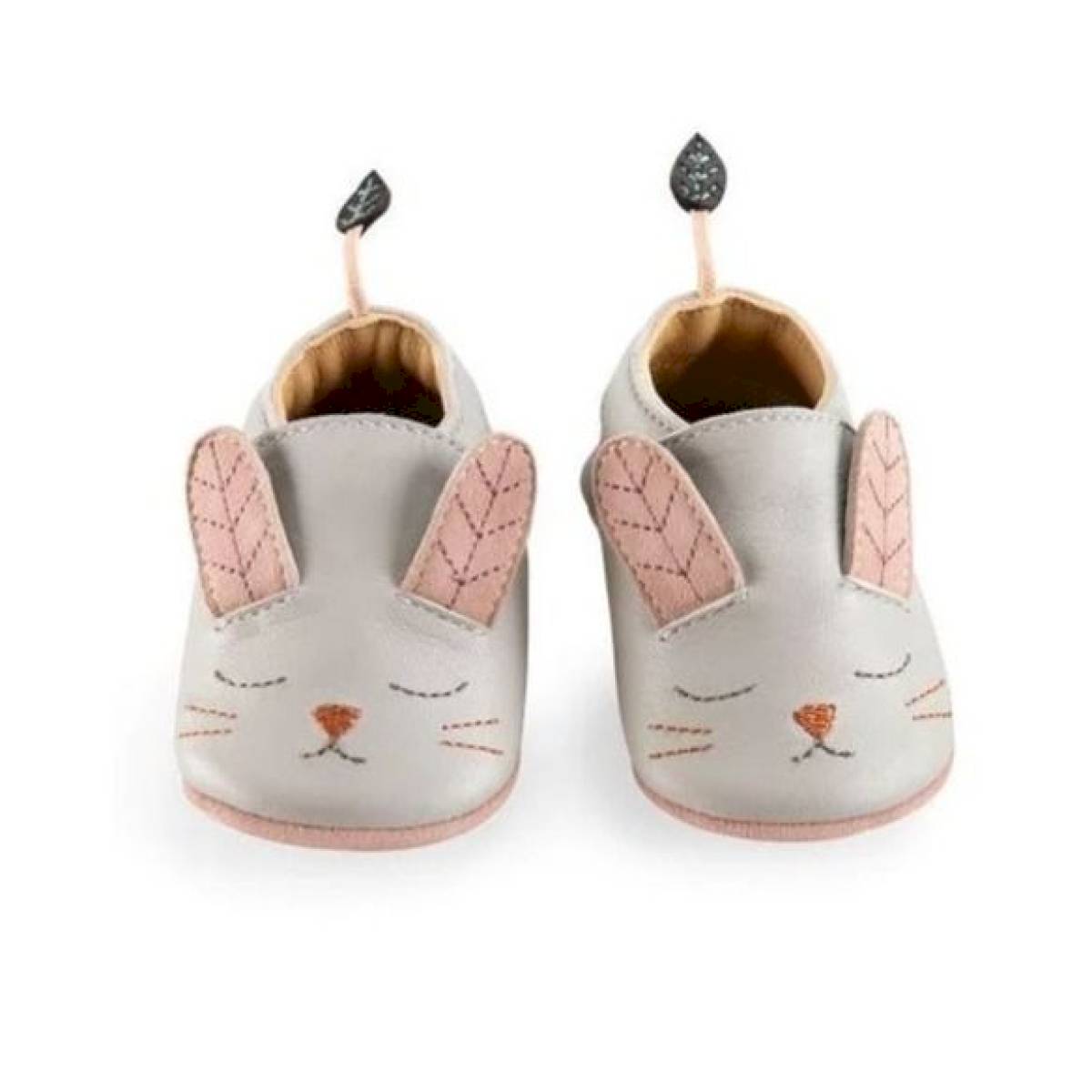 Chaussons Cuir Lapin Gris Après la pluie 12/18m