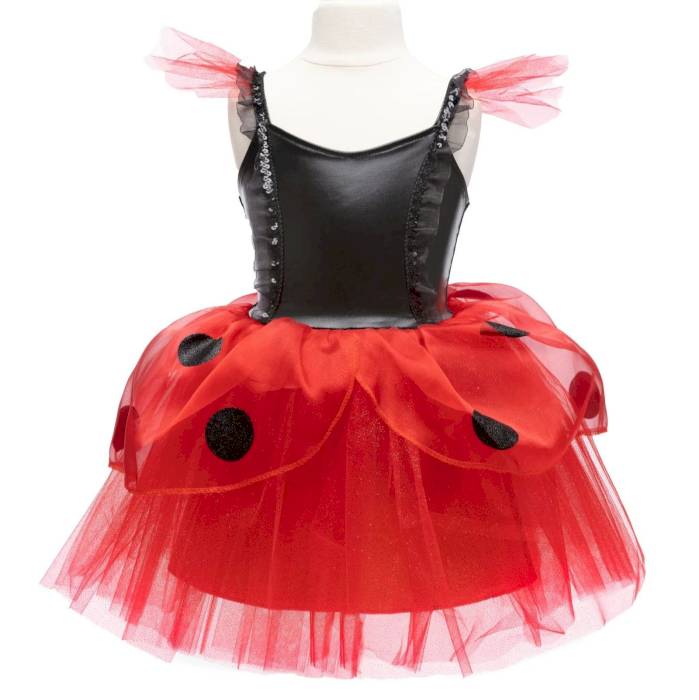 Robe coccinelle avec coiffe 5-6 ans