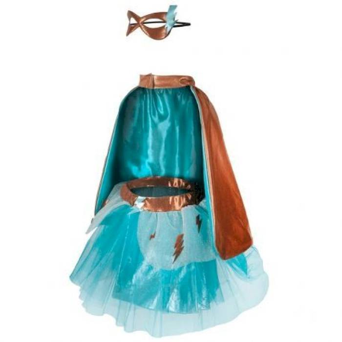 Déguisement Super Héroine turquoise 5-6 ans