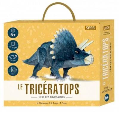 Livre et petite maquette tricératops 3D