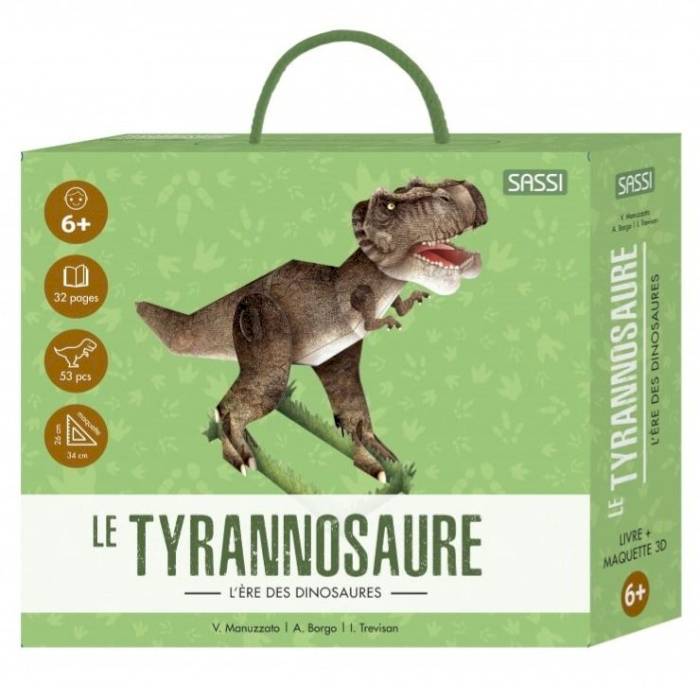 Livre et petite maquette tyrannosaure 3D