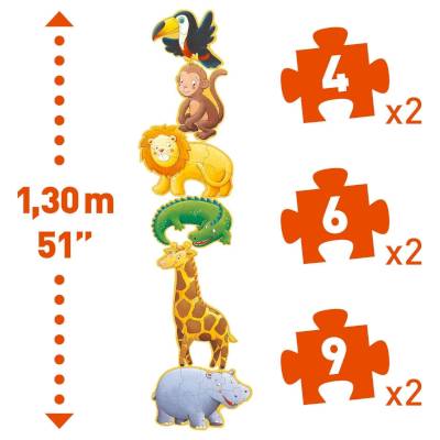 Puzzle évolutif Ouistiti et ses amis 4,6 et 9 pièces