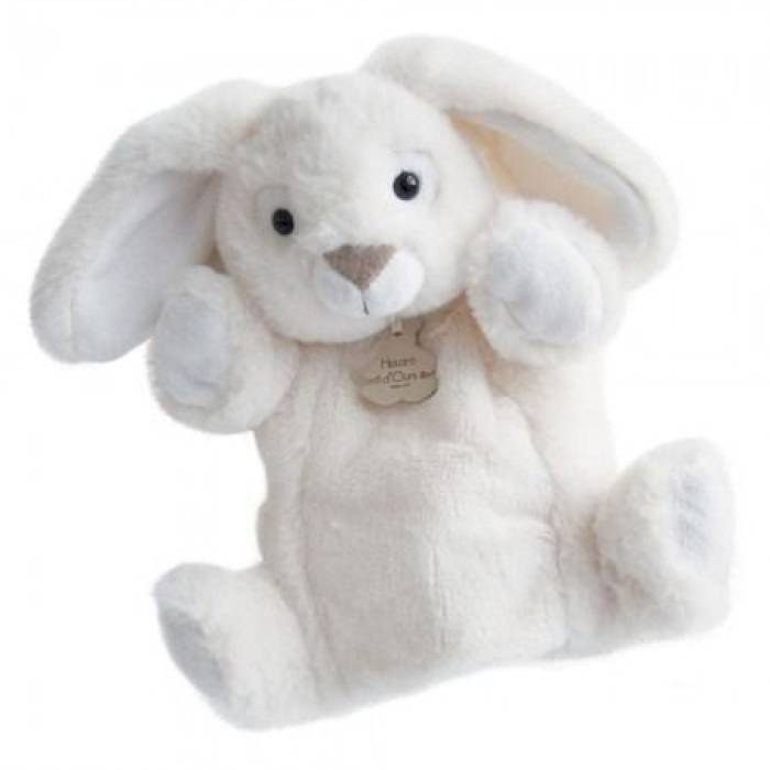 Marionnette à Main Lapin Blanc 25 cm