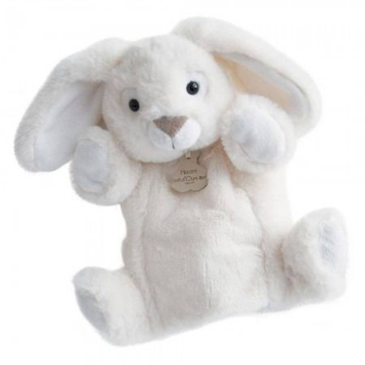 Marionnette à Main Lapin Blanc 25 cm