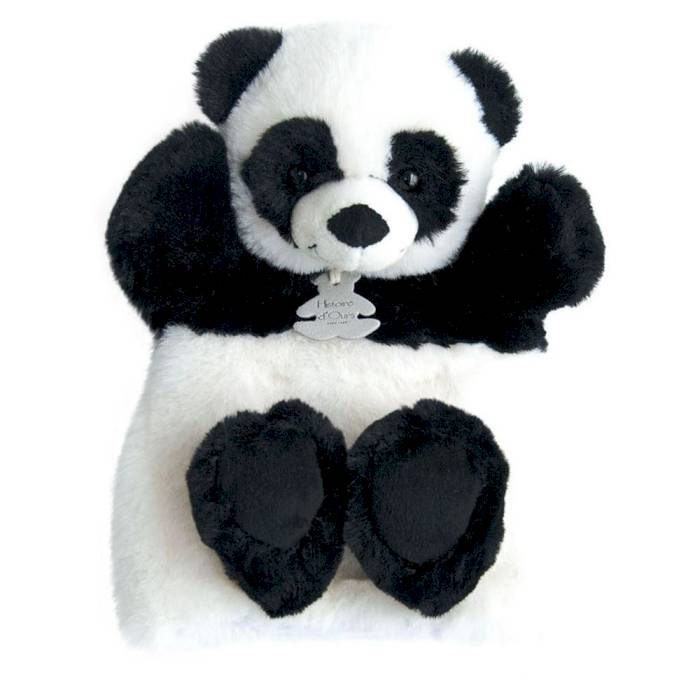 Marionnette à Main Panda Noir et Blanc 25 cm
