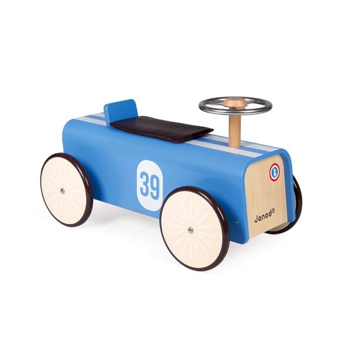 Porteur voiture bleue en bois - Janod