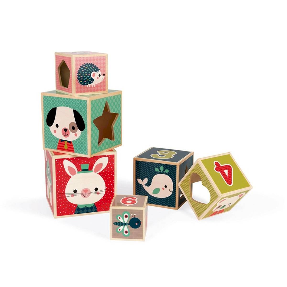 Puzzle 6 Cubes en Bois Sensoriels pour Éveil Bébé