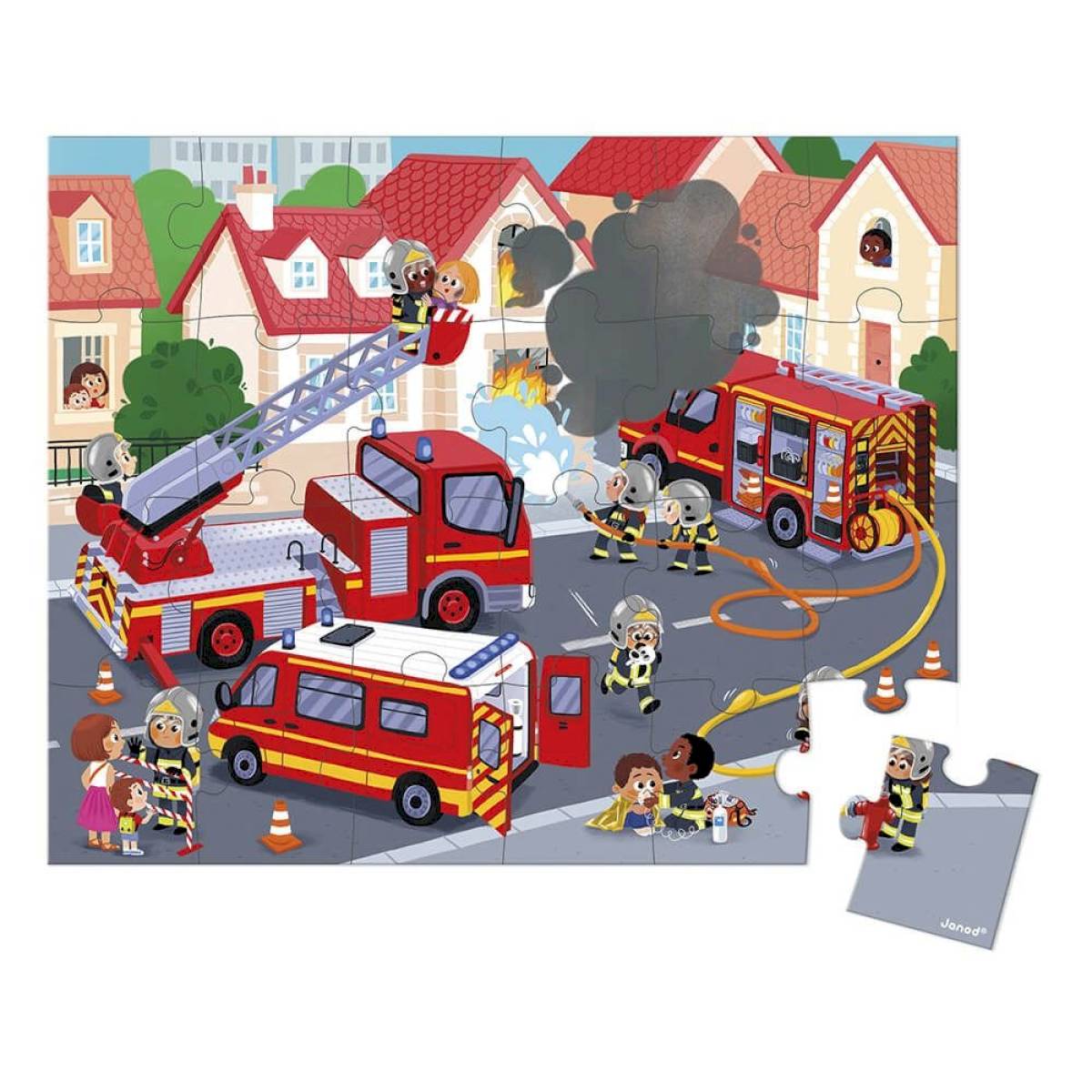Puzzle 24 pièces Pompiers - Janod