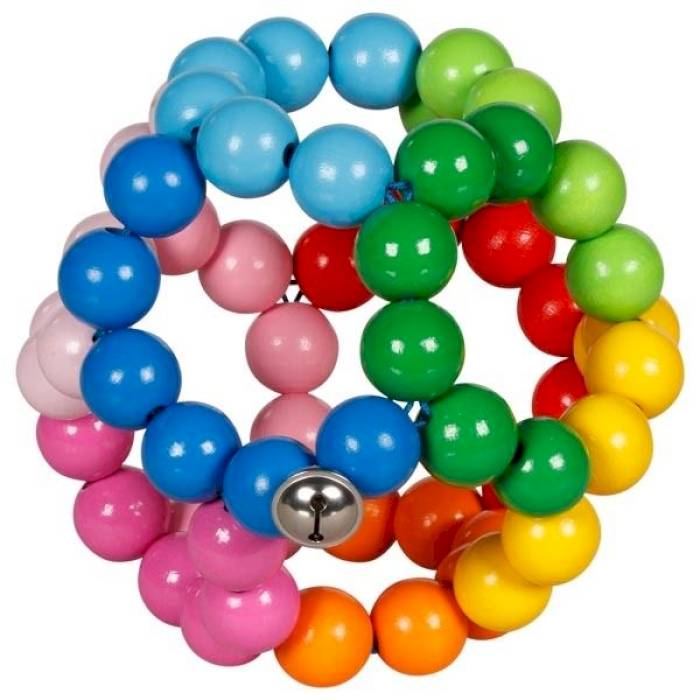 Hochet flexible balle arc-en-ciel