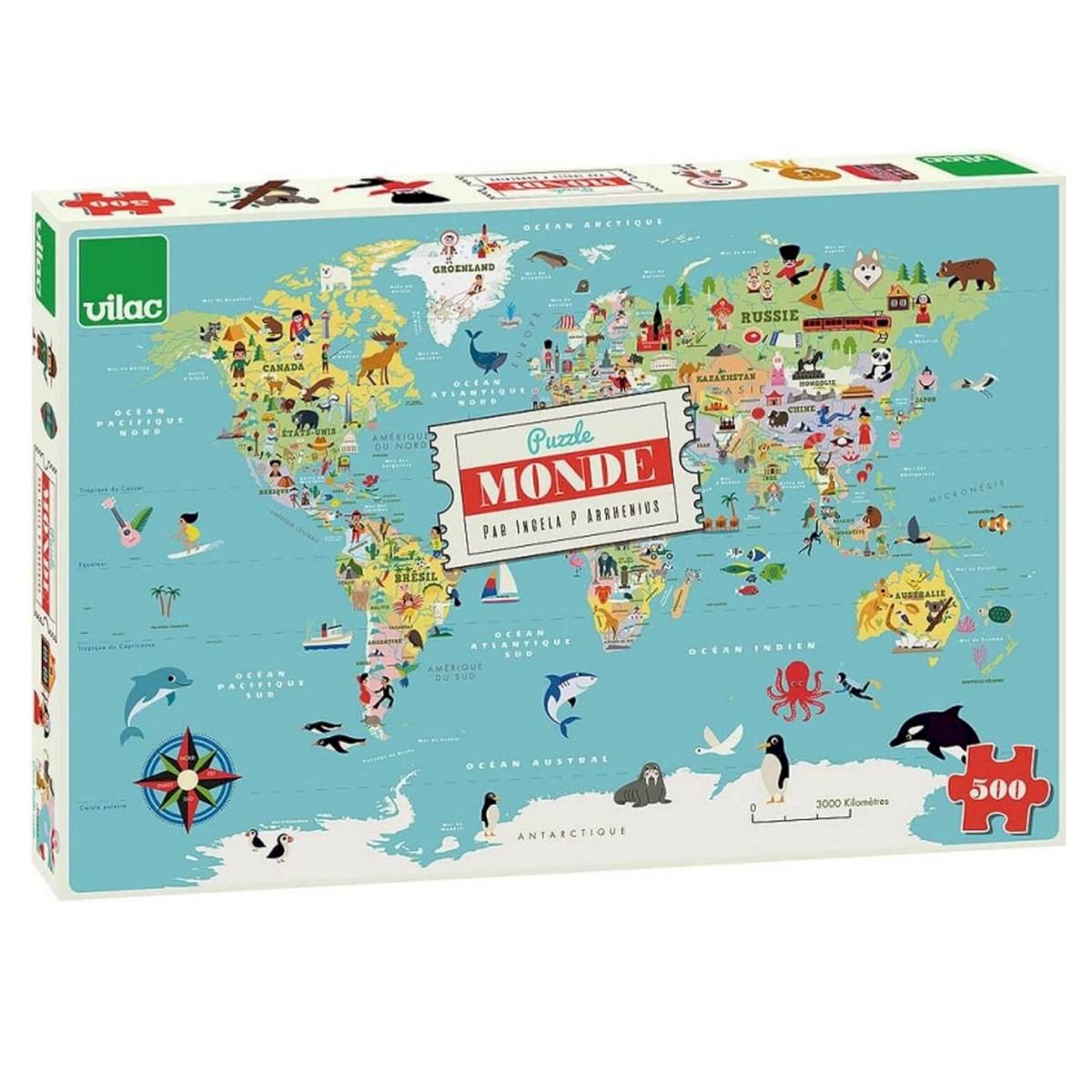 Carte du Monde Puzzle 500 pièces Ingela P. Arrhenius