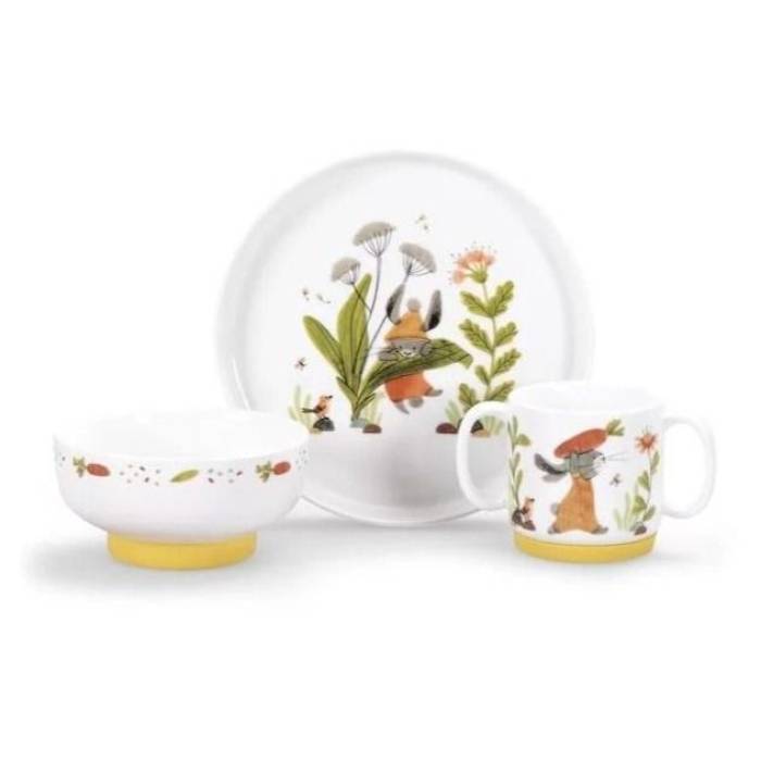 Set vaisselle porcelaine Trois Petits Lapins