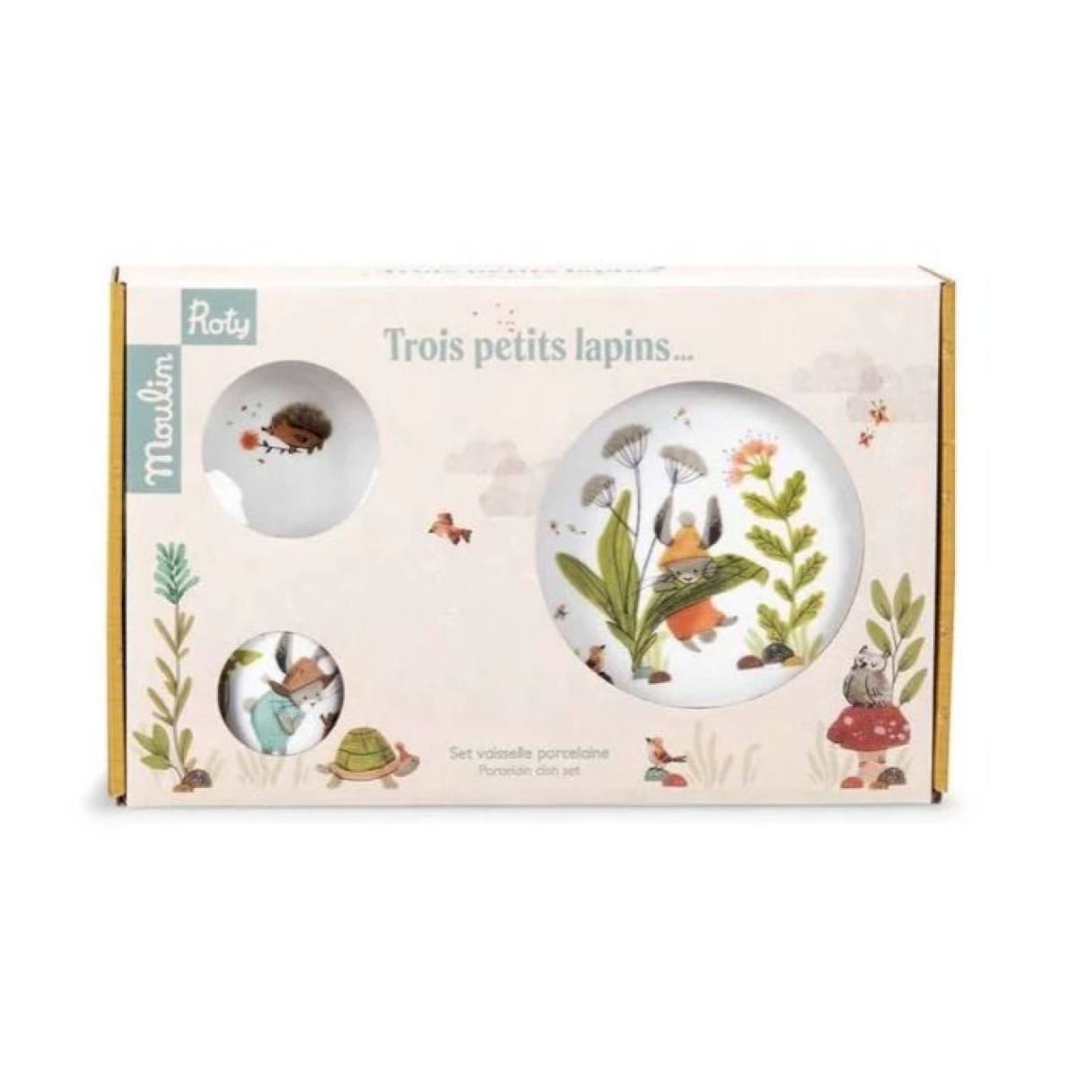 Set vaisselle porcelaine Trois Petits Lapins