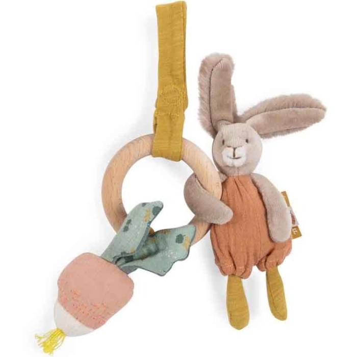 Hochet anneau bois lapin Trois Petits Lapins