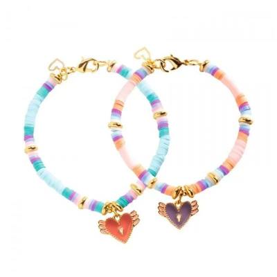 Bijoux duo bracelets Heishi Cœurs You & Me