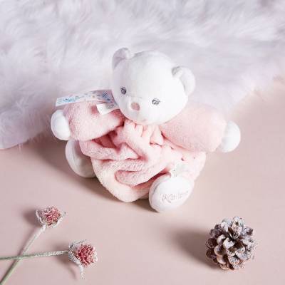 Peluche ourson Patapouf rose poudré 20 cm