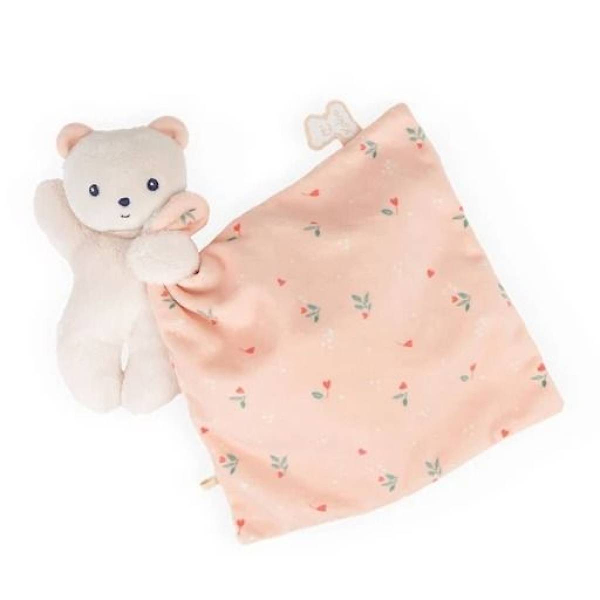 Doudou ours Carré douceur Feuilles d'amour