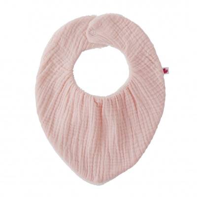 Bavoir bandana réversible rose blush