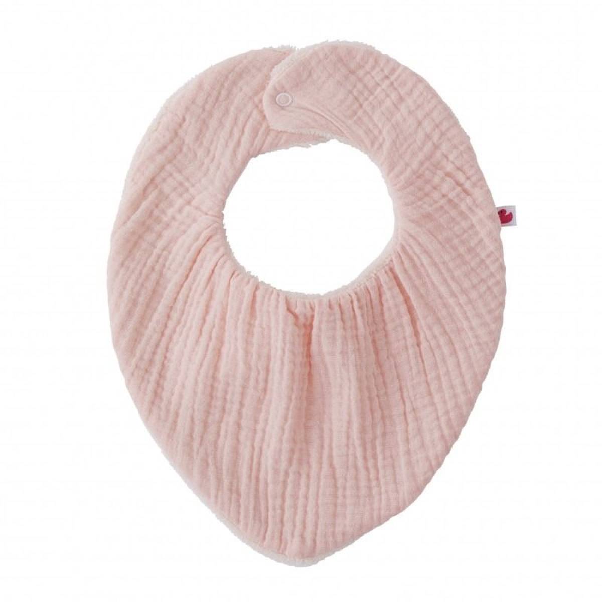 Bavoir bandana réversible rose blush