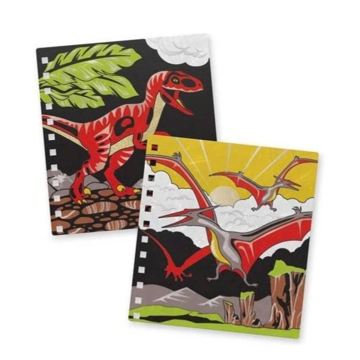 Carnet de coloriage velours dinosaure - DinosArt - Rêve de Lutin