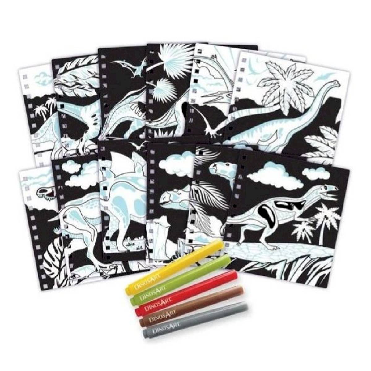 Carnet de coloriage velours dinosaure - DinosArt - Rêve de Lutin