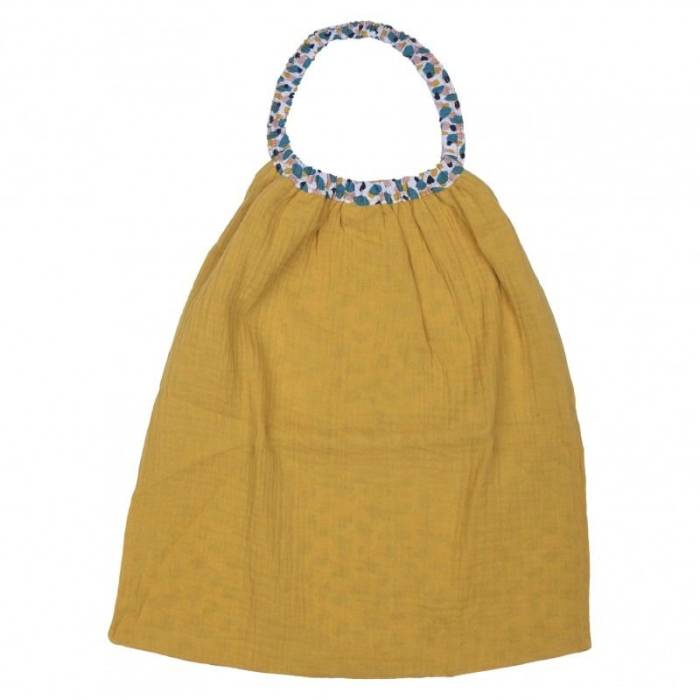 Serviette à élastique gaze de coton moutarde