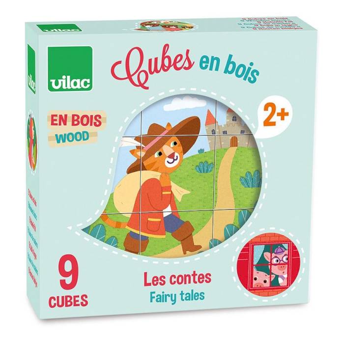 Cubes en bois les contes