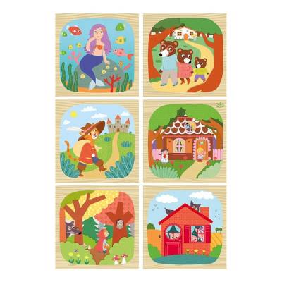 Cubes en bois les contes