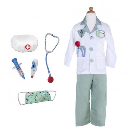 6 Pièces Malette Docteur Enfant, Deguisement Medecin Costume Lunettes  Badges de Travail Clinique Docteur Jeu d'Imitation Jouet Laboratoire Costume  pour 3 4 5 6 Ans Garçons Filles