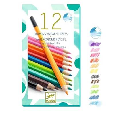 12 crayons aquarellables