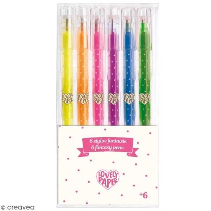 6 stylos gel fluo