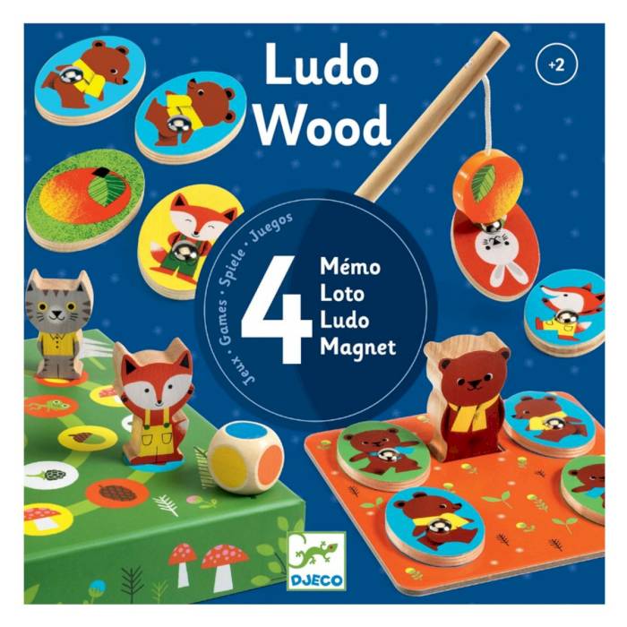 Coffret 4 jeux Ludo Wood - Djeco