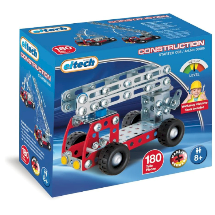 Coffret de construction en métal - Camion de pompiers rouge