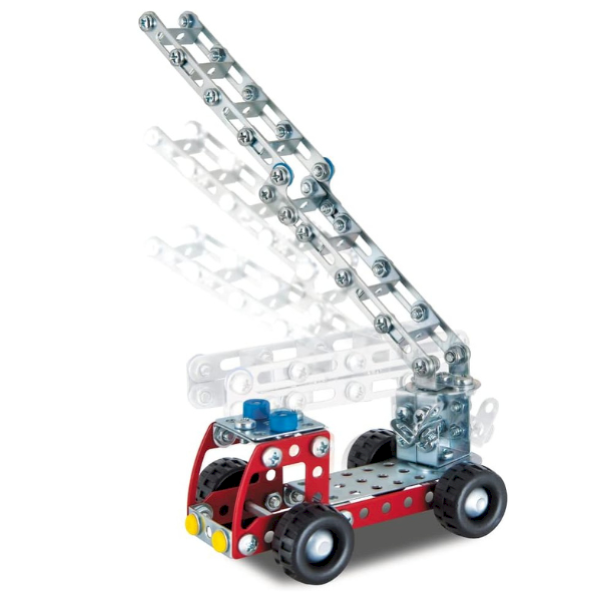 Coffret de construction en métal - Camion de pompiers rouge