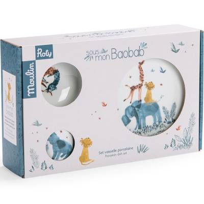 Set vaisselle porcelaine Sous mon Baobab