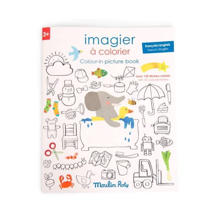 Imagier à colorier avec stickers Les Popipop