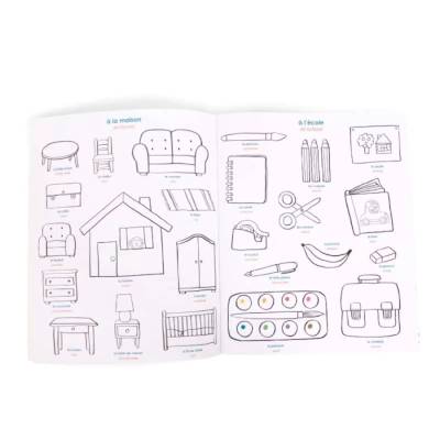 Imagier à colorier avec stickers Les Popipop