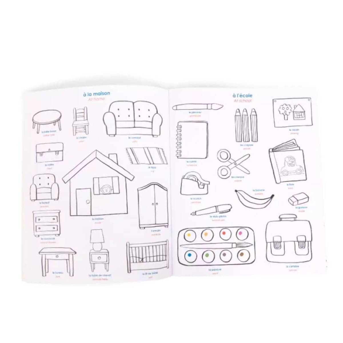 Imagier à colorier avec stickers Les Popipop