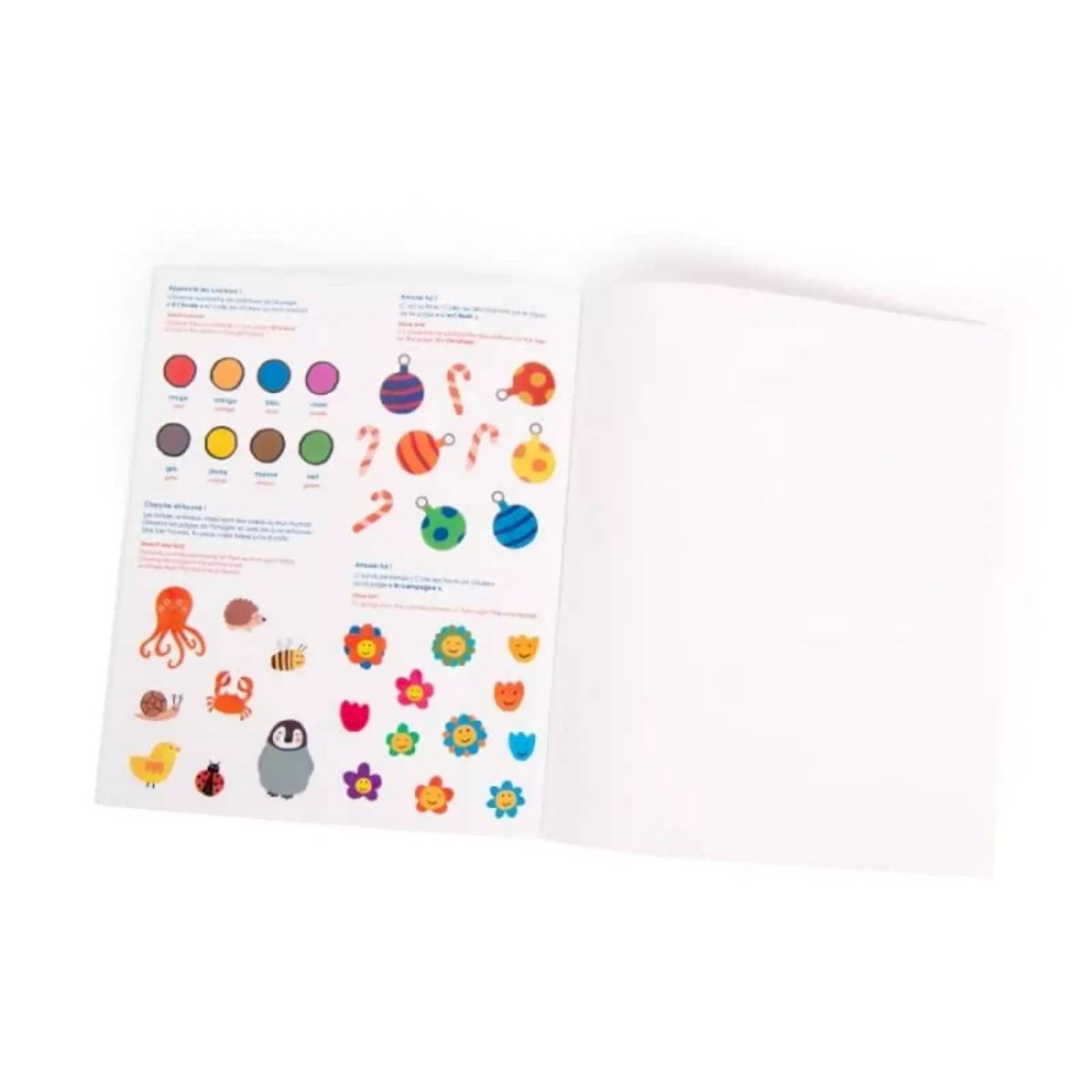 Imagier à colorier avec stickers Les Popipop